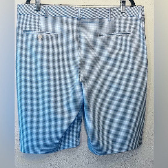 Walter Hagen Men's Checkered Poly Stretch Blue & White Preppy Golf Shorts 38 - Picture 2 of 7
